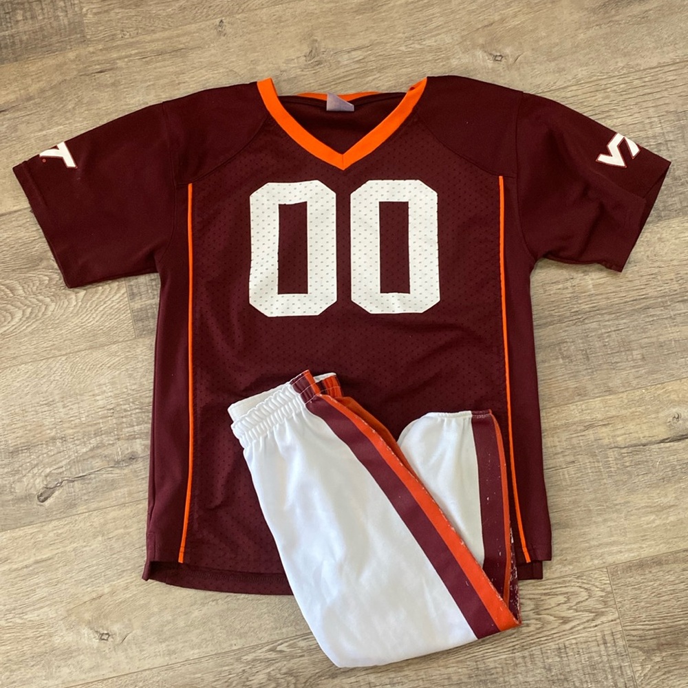 Hokie youth medium (8/10) jersey and football pants